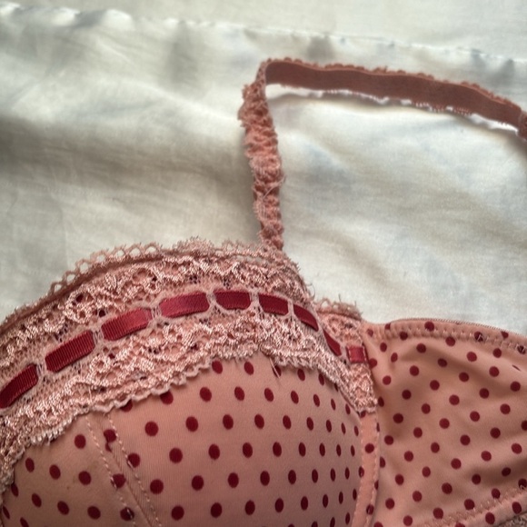 La Vie en Rose Pink Polka Dot Lace Push-Up Bra 36B | Coquette Lingeriecore - Picture 6 of 7